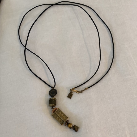 NICE +ZOE abstract neutral color sleeveless cinched dress L - Picture 9 of 16